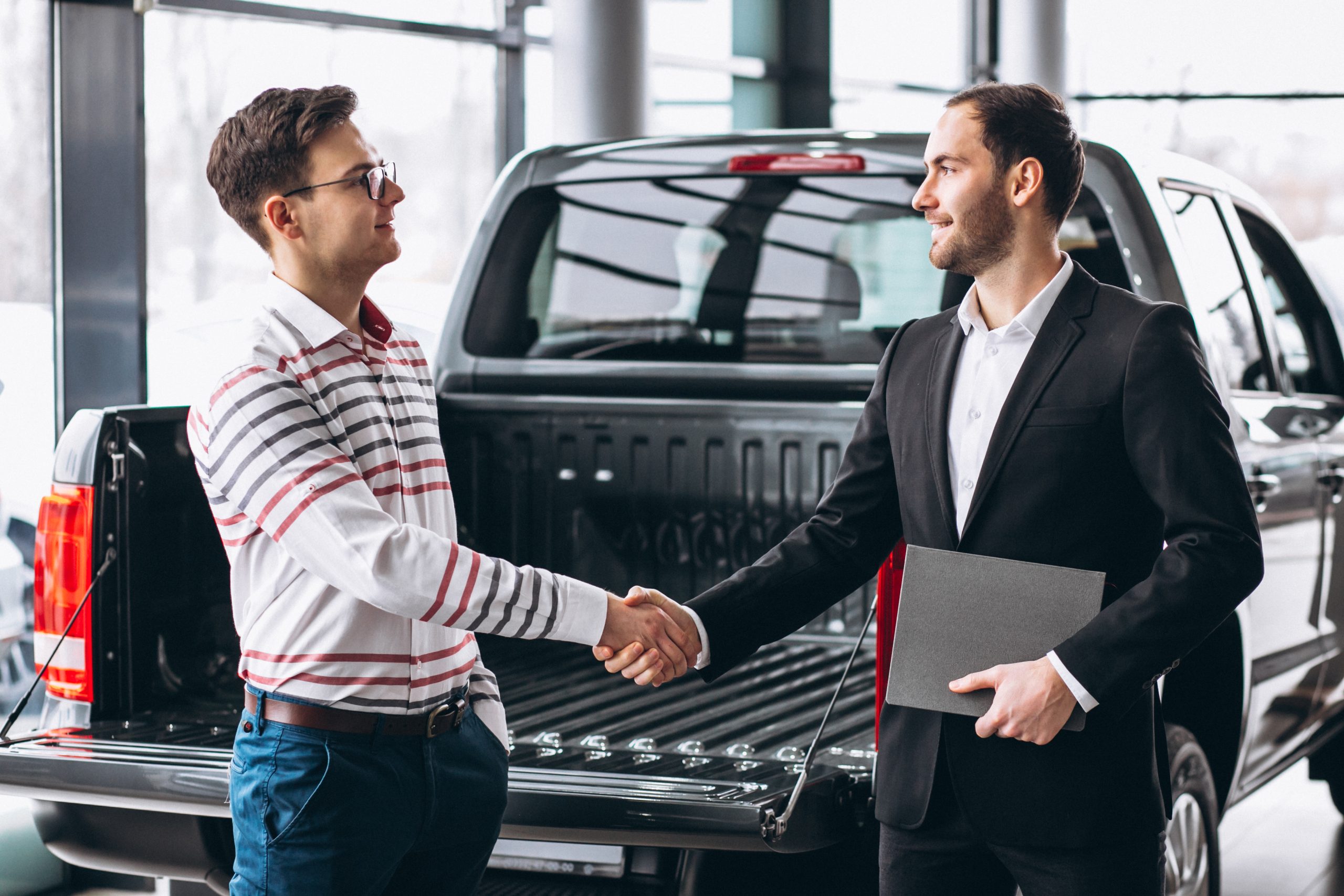 man buying a car